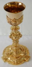 Antique solid silver gilt French Baroque Chalice